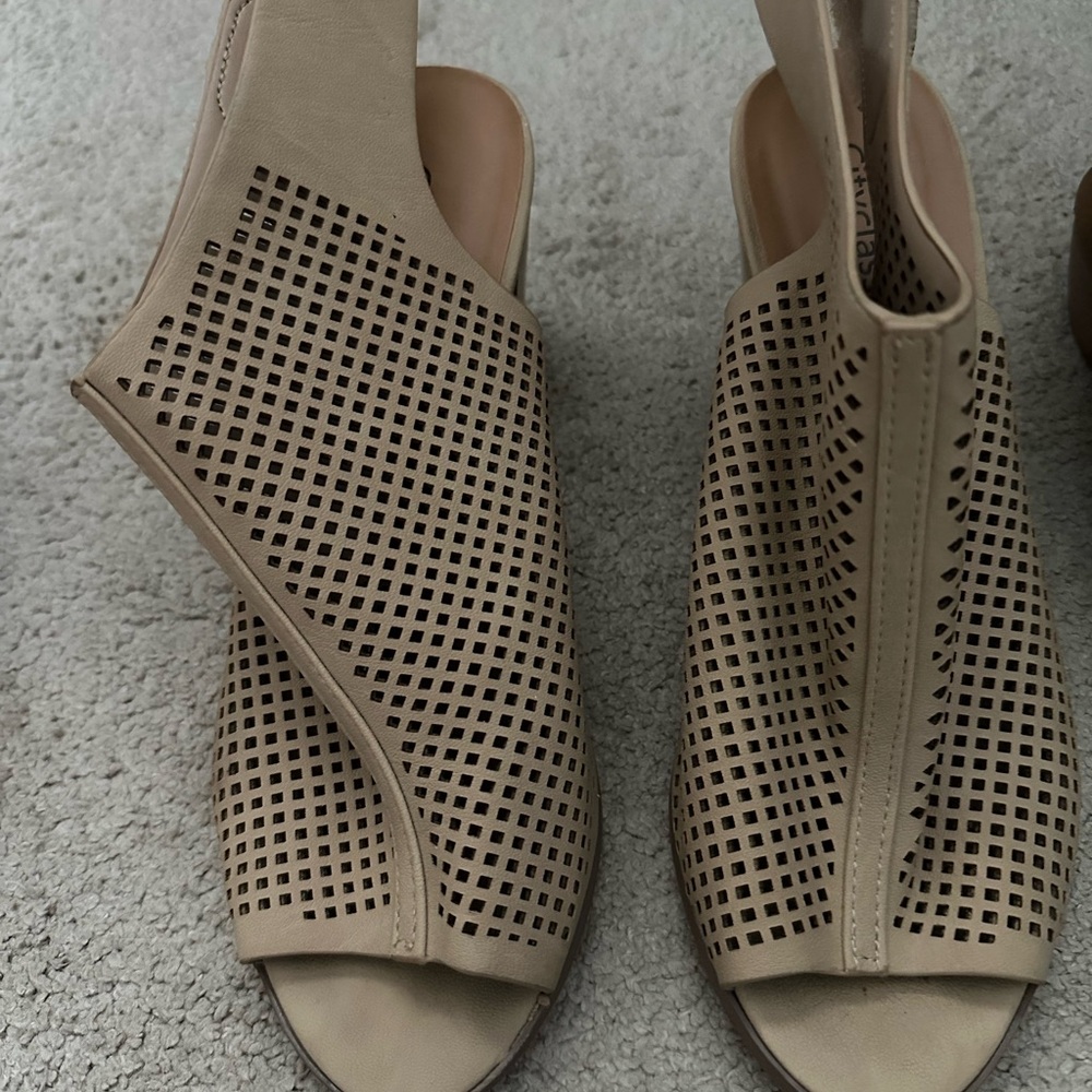 Beige Perforated Women's Sandals
